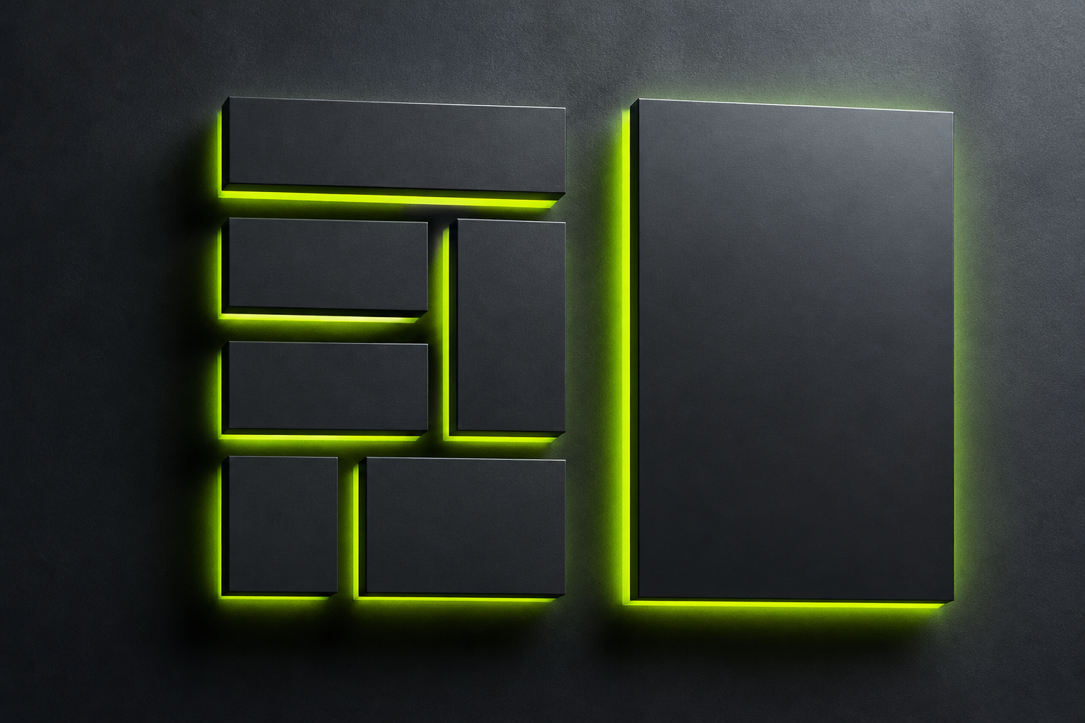Geometric channel letter and panel motif